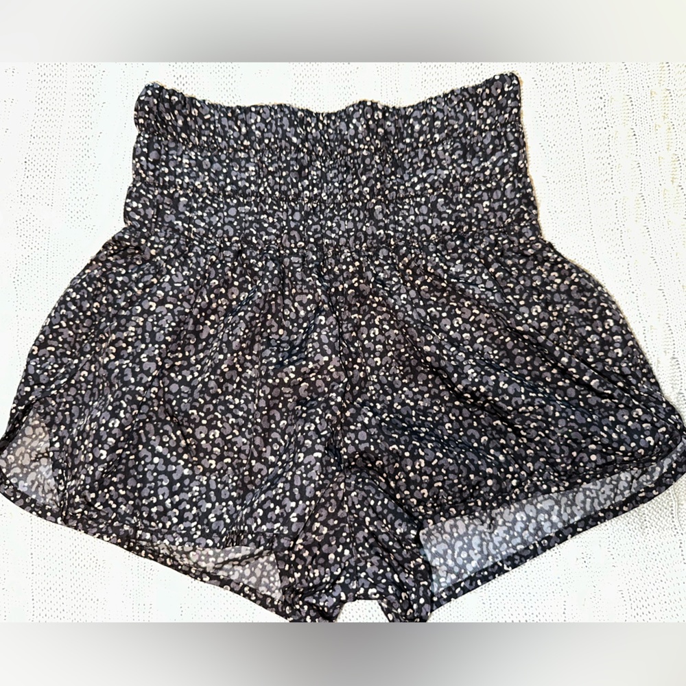 FP Movement by Free People Black Floral Athletic Shorts